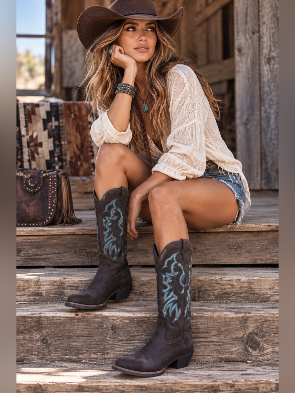 Justin Brandy L2730 Brown Western Cowboy Boots Women’s 9 B